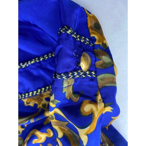 Vintage Plus Factor 90s Baroque Windbreaker Jacket Blue Gold Womens 18W - Picture 11 of 16